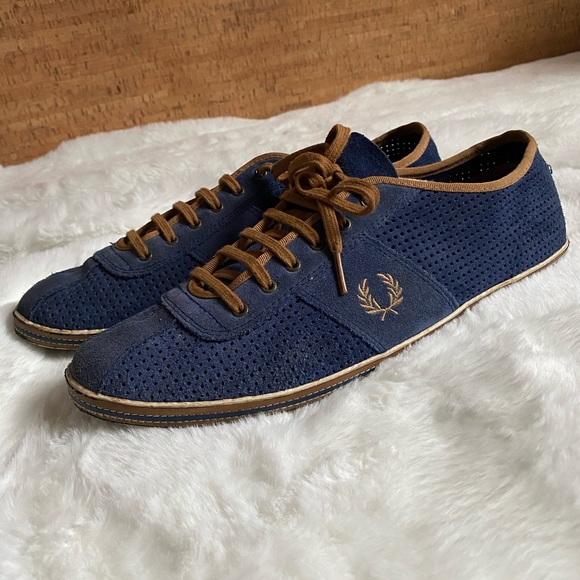 blue suede trainers